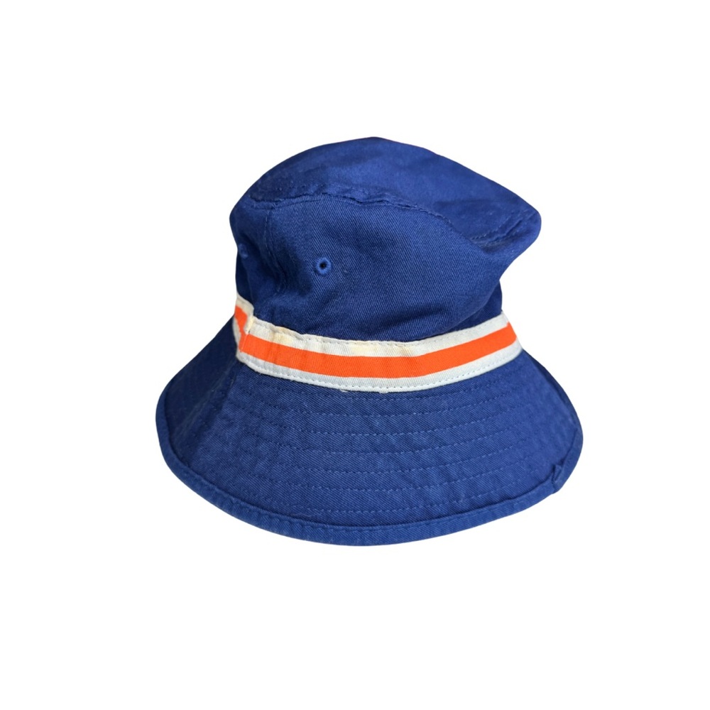 City Hunter USA Blue Bucket Hat with Orange Stripe vintage 90s Y2K unisex